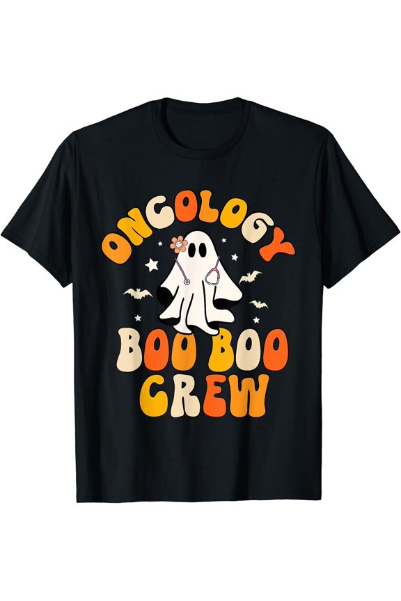 Tee With Groovy Oncology Nurse Boo Boo Crew Ghost Nursing Halowen Unisex S-5Xl T-Shirt
