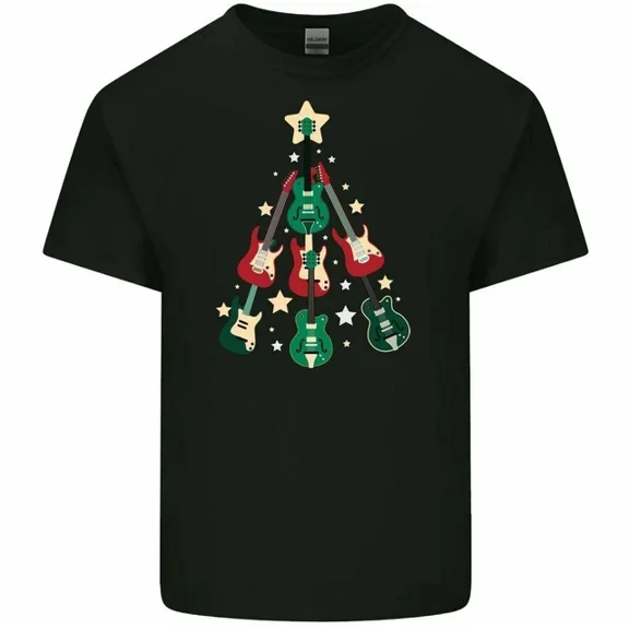 Kiraa Tee With Guitar Tree T-Shirt Electric Acoustic Bass Rock Xmas Music