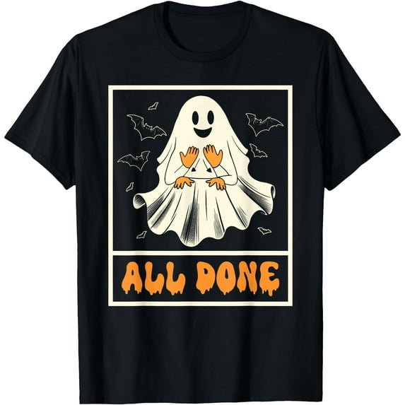 Kiraa Tee With Halowen Vibes Spooky American Sign Language Asl All Done Unisex S-5Xl T-Shirt