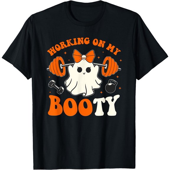 Kiraa Tee With Halowen Working On My Funny Gym Workout Ghost Unisex S-5Xl T-Shirt