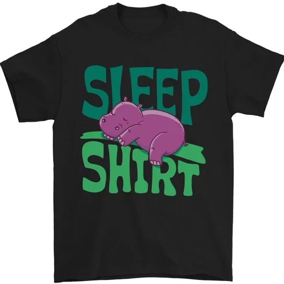 Kiraa Tee With Hippo Sleep Shirt Sleeping Pyjamas Mens S-5Xl T-Shirt