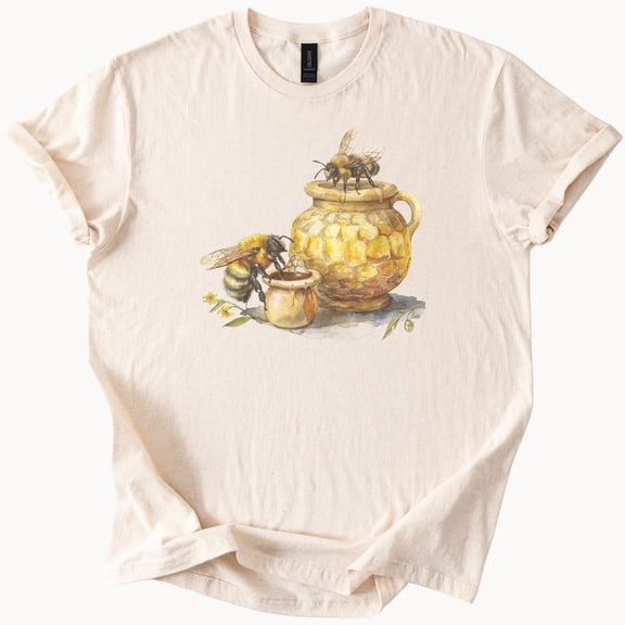 Kiraa Tee With Honey Bee T Shirt Bumble Bee Lover Gift Nature Inspired Tee Birthday Gifts; For Men & Women