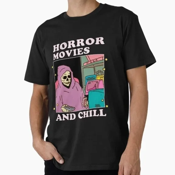 Kiraa Tee With Horror Movies And Chill T-Shirt S-5Xl
