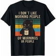 thumbnail image 1 of Kiraa Tee With I Hate Morning People And Mornings And People Coffee Cat Gift Unisex T-Shirt, 1 of 2