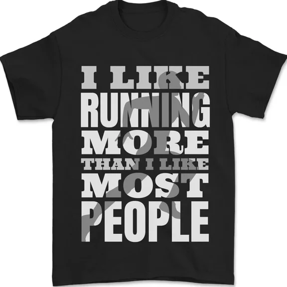 Kiraa Tee With I Like Running Cross Country Marathon Runner Mens Womens S-5Xl T-Shirt