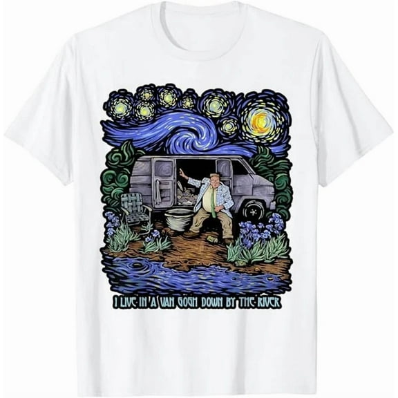 Kiraa Tee With I Live In A Gogh Down By The River Unisex S-5Xl T-Shirt Birthday Gifts; For Men & Women