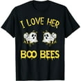 thumbnail image 1 of Kiraa Tee With I Love Her Boo Bees Couples Halowen His Men Unisex S-5Xl T-Shirt, 1 of 2