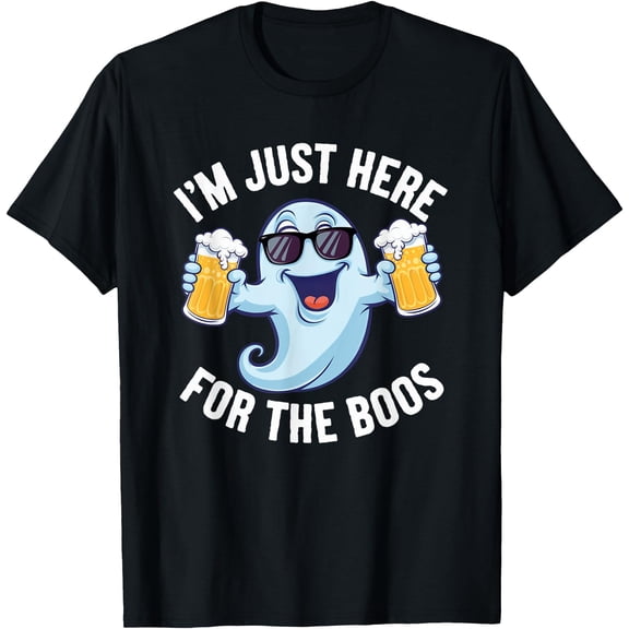 Kiraa Tee With I'M Just Here For The Boos Funny Halowen Ghost Boo Unisex S-5Xl T-Shirt