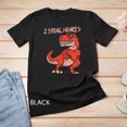 thumbnail image 1 of Kiraa Tee With I Steal Hearts Trex Dinosaur Glasses Valentine Day Boys Gift Unisex T-Shirt, 1 of 5