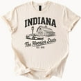 thumbnail image 1 of Kiraa Tee With Indiana Hoosier State Graphic Tee Est 1816 Barn Indy Car Torch T Shirt Birthday Gifts; For Men & Women, 1 of 4