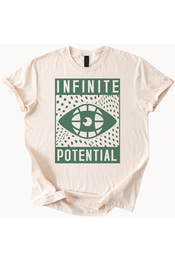 Tee With Infinite Potential Eye Graphic Tee Spiritual Third Eye Shirt Visionary T-Shirt Birthday Gifts; For Men & Women