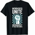 thumbnail image 1 of Kiraa Tee With Introverts Unite Separately In Your Own Homes Shirts Gift Unisex T-Shirt, 1 of 2
