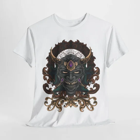 Kiraa Tee With Japanese Samurai Shogun Masks T-Shirt S-5Xl | Kitsune Mythology Shirt Birthday Gifts; For Men & Women