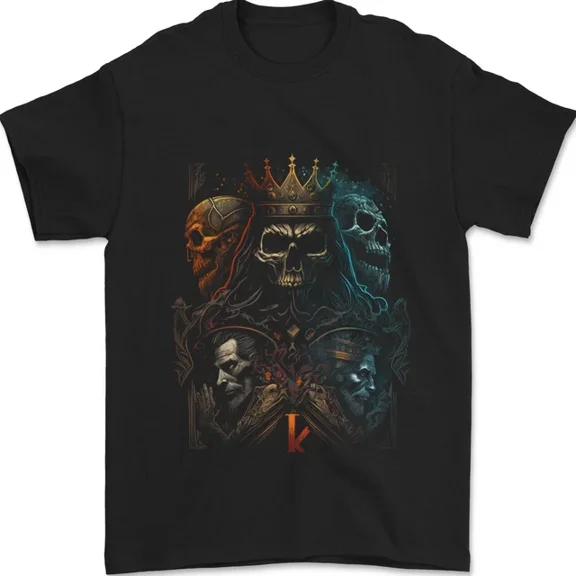 Kiraa Tee With King Of Kings Gothic Skull Heavy Metal Rock Mens S-5Xl T-Shirt