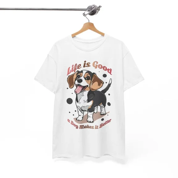 Kiraa Tee With Laugh Out Loud T-Shirt S-5Xl Tee Life Is Good A Dog Makes It Better Birthday Gifts; For Men & Women