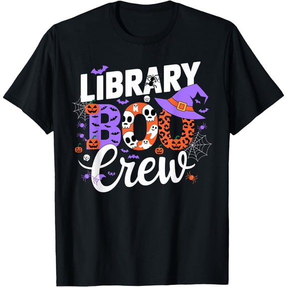 Kiraa Tee With Library Boo Crew School Librarian Halowen Men Scary Unisex S-5Xl T-Shirt