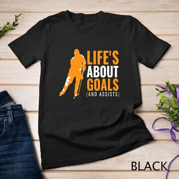 Kiraa Tee With Life'S About Goals Ice Hockey Shirt For Boys Ice Hockey Unisex S-5Xl T-Shirt