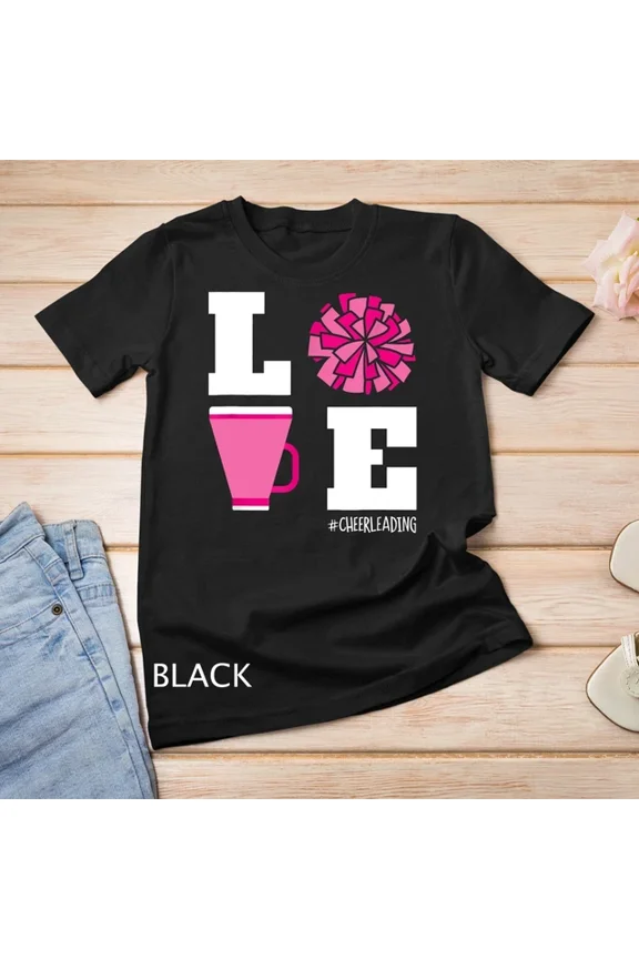 Tee With Love Cheerleading - Cute Cheerleader For Girls Unisex T-Shirt