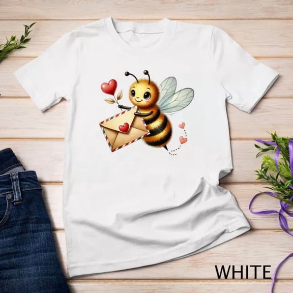 Kiraa Tee With Love Is Buzzing A Cute Bee Valentine'S Design Funny T-Shirt Unisex T-Shirt Birthday Gifts; For Men & Women