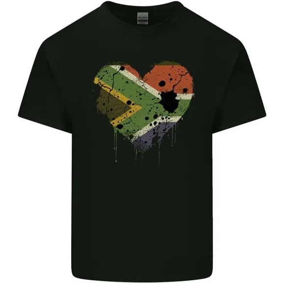 Kiraa Tee With Love South African Flag Africa Day Football Mens Womens Light Cotton T-Shirt