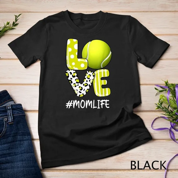 Kiraa Tee With Love Tennis Mom Life Player With Leopard Unisex S-5Xl T-Shirt