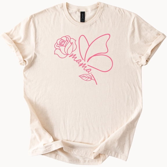 Kiraa Tee With Mama Rose Butterfly Graphic Tee Mother'S Day Gift Shirt Birthday Gifts; For Men & Women