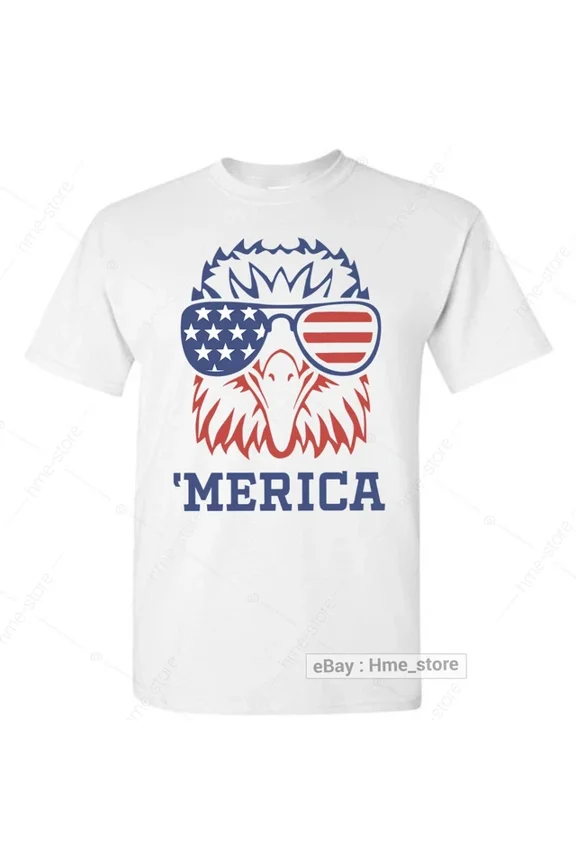 Tee With Merica Bald Eagle T-Shirt 4Th Of July America Usa Glasses Patriotic Tee Birthday Gifts; For Men & Women