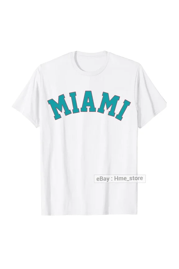 Tee With Miami T-Shirt Athletic Sports Varsity Miami City Vintage Design Tee Birthday Gifts; For Men & Women