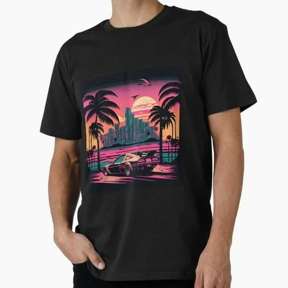 Kiraa Tee With Miami Vice Retro Super Car Vintage 1980S Nostalg T-Shirt S-5Xl