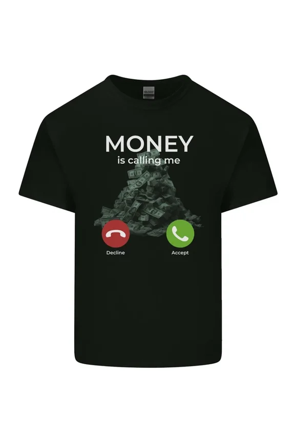 Tee With Money Is Calling Hustle Mens Light Cotton T-Shirt