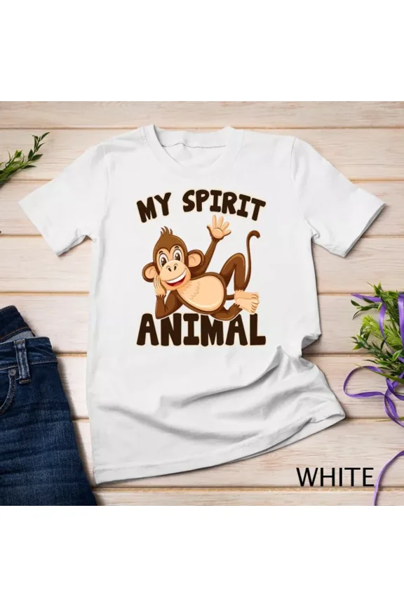 Tee With Monkeys My Spirit Animal Monkey Lover Chimp Animal Lifestyle Unisex S-5Xl T-Shirt Birthday Gifts; For Men & Women
