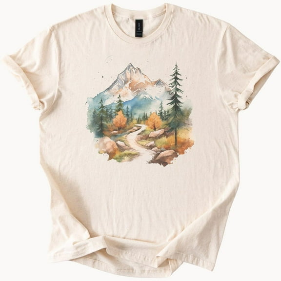 Kiraa Tee With Mountain Trail Graphic Tee Nature Lover Shirt Hiking Adventure Top Outdoors Apparel Gift For Him Her Birthday Gifts; For Men & Women