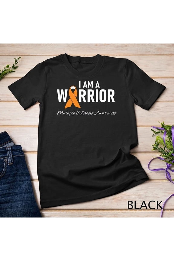 Tee With Ms Multiple Sclerosis Awareness Orange Ribbon Men Women Unisex S-5Xl T-Shirt