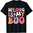 thumbnail image 1 of Kiraa Tee With My Dog Is My Boo Halowen Funny Groovy Dog Halowen Unisex S-5Xl T-Shirt, 1 of 2