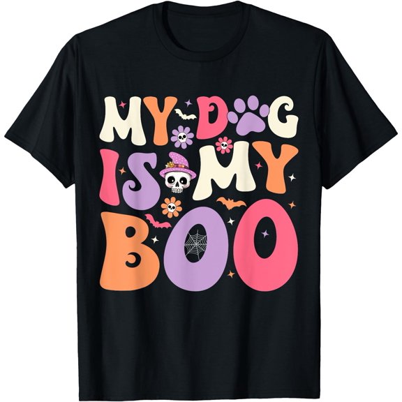 Kiraa Tee With My Dog Is My Boo Halowen Funny Groovy Dog Halowen Unisex S-5Xl T-Shirt