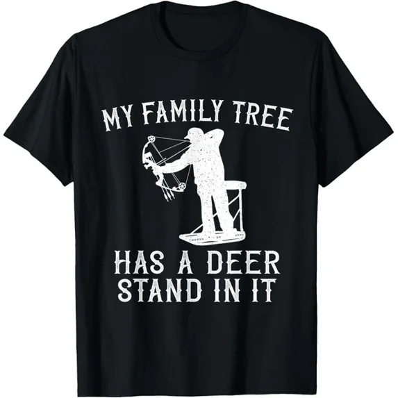 Kiraa Tee With My Family Tree Has A Deer Stand In It T Shirt Deer Hunting Gift Unisex T-Shirt