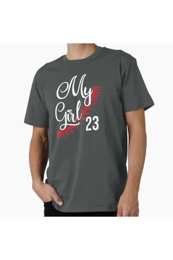 Tee With My Girl 23 Fastpitch Softball Mom Jersey Number De T-Shirt S-5Xl
