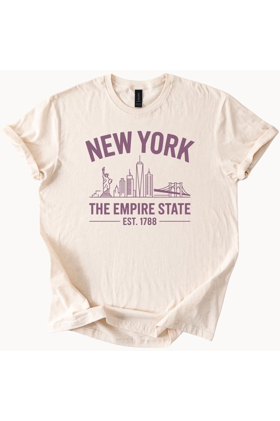 Tee With New York Empire State T Shirt Nyc Skyline Statue Liberty Tee Birthday Gifts; For Men & Women