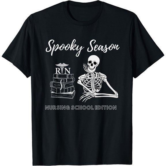Kiraa Tee With Nursing School Student Halowen Skeleton For Spooky Season Unisex S-5Xl T-Shirt