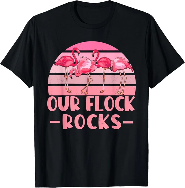 Kiraa Tee With Our Flock Rocks Flamingos Lover Family Vacation Group ...