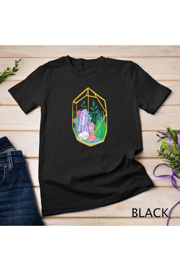 Tee With Pastel Goth Terrarium Crystals Succulents Garden Witch Tee Unisex S-5Xl T-Shirt