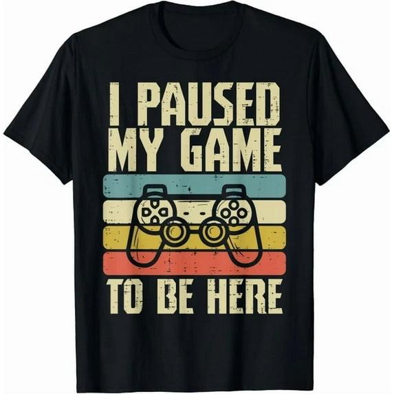 Kiraa Tee With Paused My Game To Be Here Video Game Controller Boys Men Gift Unisex T-Shirt