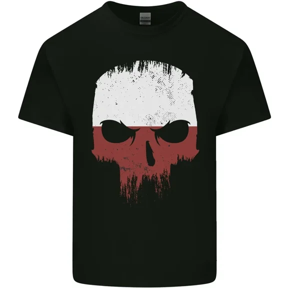Kiraa Tee With Polish Skull Poland Gym Flag Biker Mens Womens S-5Xl T-Shirt