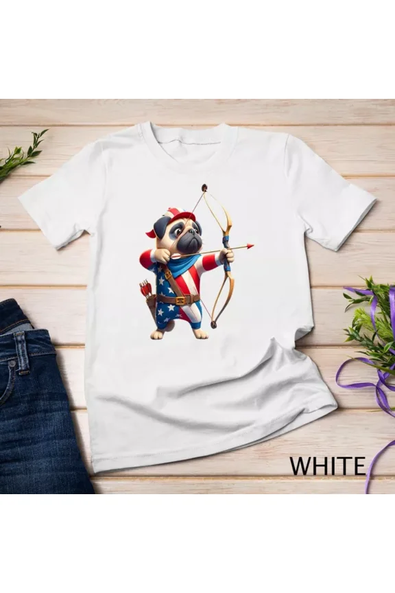 Tee With Pug Archery Team Archer Dog Men Women Kids Unisex S-5Xl T-Shirt Birthday Gifts; For Men & Women