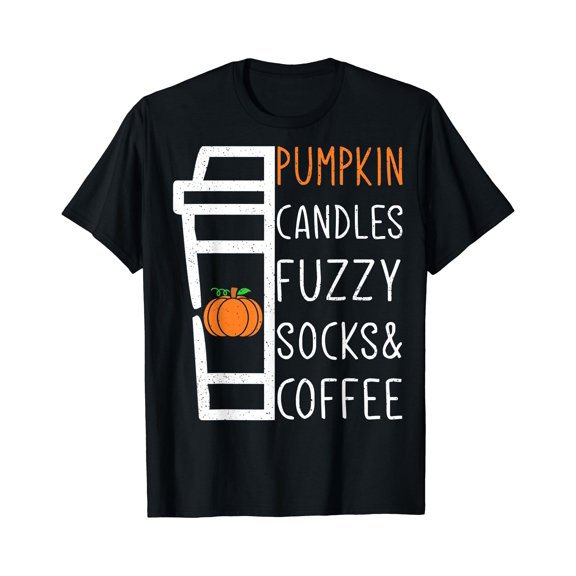 Kiraa Tee With Pumpkin Candles Fuzzy Socks Coffee Shirt Halowen