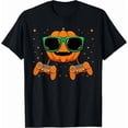 thumbnail image 1 of Kiraa Tee With Pumpkin Gamer Lazy Video-Game Controller Gift Unisex T-Shirt, 1 of 2