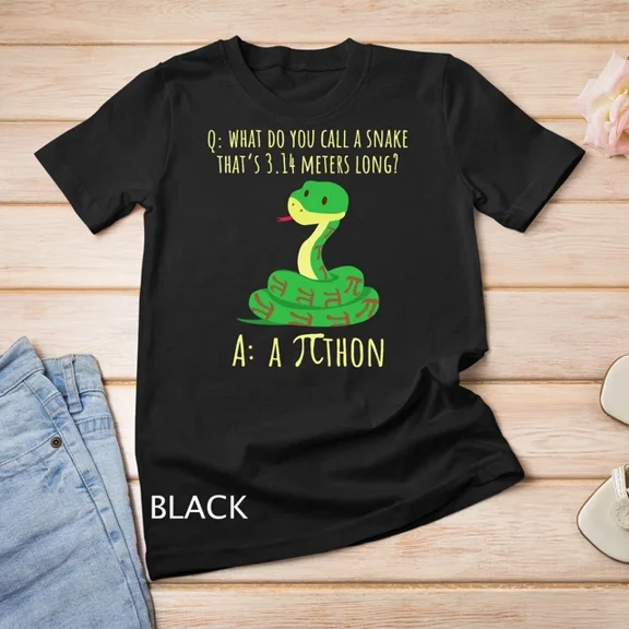 Kiraa Tee With Python Pithon Pi Symbol Funny Math Teacher Pi Day Shirt T-Shirt Unisex T-Shirt