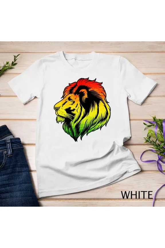 Tee With Reggae Music Lion Art Gift Rasta Rastafari Unisex S-5Xl T-Shirt Birthday Gifts; For Men & Women