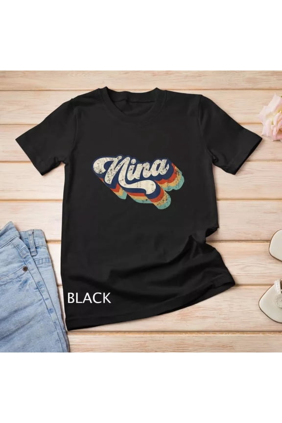 Tee With Retro Cute Nina For Grandma Best Nina Ever Mother'S Day Unisex S-5Xl T-Shirt