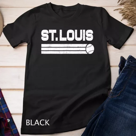 Kiraa Tee With Retro St. Louis Baseball Vintage Stripe T-Shirt Unisex T-Shirt
